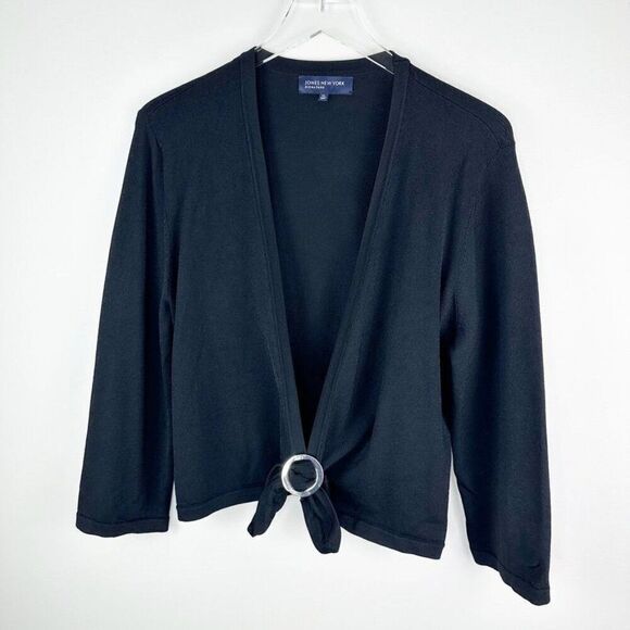 Jones New York‎ Signature Womens Black Cardigan XL Rayon/Nylon Blend - Picture 1 of 7